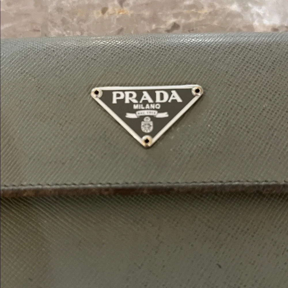 Prada olive Leather Wallet. Lots of life left
GUC. Leather is in good shape - Picture 3 of 12